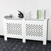Modern White Radiator Cover Cabinet Grill Shelf Cross Bars Wood MDF Furniture