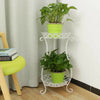 Metal Plant Flower Pot Holder Stand 2 Tier Display Shelf Indoor Outdoor Decor