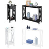Side Table 2-Tier End Table w/ Drawer Open Shelf Wooden Nightstand Stable Narrow