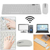 Slim 2.4G Wireless Keyboard Cordless Optical Mouse for PC Desktop White