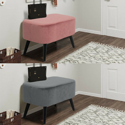 Plush Velvet Footstool Footrest Padded Seat Chair Kids Children Playroom Nursery