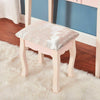 Wooden Vanity Dressing Table Sets with LED Light Mirror and Stool Make Up Desk