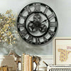Large Garden Wall Clock Roman Numerals Skeleton Open Face Metal Outdoor Decor UK
