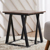 Coffee Table Matte Black Square Sofa Side Small Night Stand End Table Metal Legs
