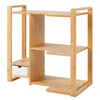 Desktop Organiser with Drawer Office Storage Rack Bamboo Display Book Shelf Desk