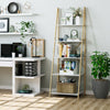 Ladder Bookcase 5-Tier Freestanding Storage Shelving Unit White Bookshelf