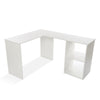 L Shaped Corner Desk Computer Workstation Gaming Study Office Living Room White