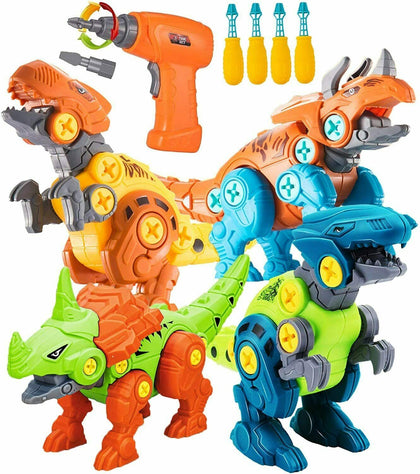 Take Apart Dinosaur Toys for Kids STEM Construction Building with Electric Drill