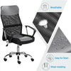 Office Desk Chair Home Computer Chair Leather with Wheels and Back Support Grey