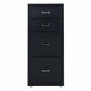 4 Drawer Metal Mobile Office Filing Pedestal Cabinet File Storage White/Black UK