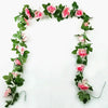 16Heads Artificial Faux Silk Flower Rose Leaf Garland Vine Home Party Decor 7Ft