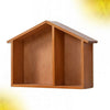Wall Mounted Storage Cabinet House Shape Shelf Wooden Storage Unit Brown Home