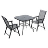 Garden Bistro Table Outdoor Furniture Tempered Glass Dining Coffee Table Chair