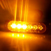 4X 6LED AMBER RECOVERY 12/24V CAR STROBE LIGHTS ORANGE GRILL BREAKDOWN FLASHING