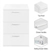 Modern Bedside Table Nightstand Cabinet with 3 Drawers Storage Bedroom White