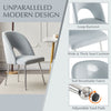 Velvet Dining Chairs Set of 2 Upholstered Seat Accent Chairs Kitchen Chairs Grey