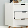 Roost Bedside Table Cabinet 3 Drawer White Bedroom Nightstand Retro Furniture