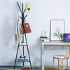 181cm Industrial Style Coat Rack Stand Hall Tree Free Standing with 2 Shelves