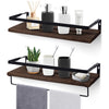 2 Tiers Rustic Wall Floating Shelf kitchen bathroom Wooden Storage Shelving Unit