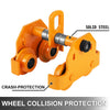 Push Beam Trolley 2 Ton Adjustable Screw Type Push Roller Trolley 4400 Lbs