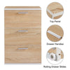 Modern Bedside Table Storage Nightstand Cabinet w/ 3 Drawers Bedroom Furniture