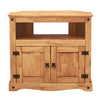 Corona TV Unit Corner Media Cabinet Stand 2 Door Solid Pine Mexican Style