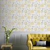 Chinoise Decoupage Geometric Birds Flowers - Yellow 908901 - Arthouse Wallpaper