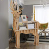 Home Elk Shape Bookshelf Wood Freestanding Display Shelf Organiser Storage Rack