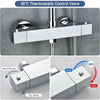 Square Thermostatic Shower Bar Mixer Valve Tap Chrome Bathroom Twin Outlet