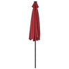 Mondeer 2.7M/3M Garden Parasol Tilt Sun Shade Umbrella 32 LED Light Hand Crank