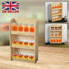 3 TIER BAMBOO WOOD SPICE RACK HERB HOLDER SPICES JARS STAND KITCHEN STORAGE UK!