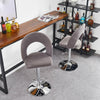 2 Pcs Bar Stools Velvet Breakfast Bar Chairs Swivel Gas Lift Kitchen Dining Room