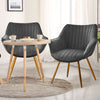 2pcs Dining Chairs Grey Velvet Padded Seat w/Gold Metal Legs Kitchen Restaurant
