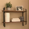 Industrial Wall Shelf Floating Shelving Unit 2 Layer Storage Rack w/Metal Bracke