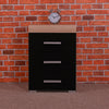 3 Drawer Black & Sonoma Oak Bedside Cabinet Table 3 Draw Chest Bedroom Furniture
