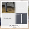 Modern Bedside Table Storage Cabinet with 2 Drawers, Adjustable Shelf, Grey