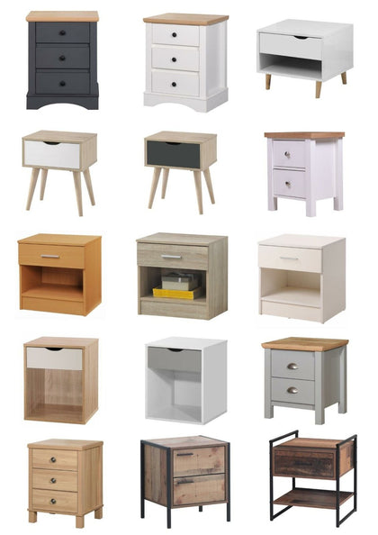 Bedside Cabinet Bedroom Furniture Nightstand Table 1 2 3 Drawer Oak White Grey