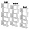 Wood Bookcase Bookshelf S Shape 5 Tier Shelves Free Standing Shelving Storage