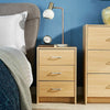 Oak Bedside Cabinet 3 Drawer Side Table Night Stand Metal Runners Stratford