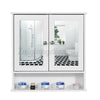 White Bathroom Wall Cabinet Storage Unit Cupboard with Mirror Wooden Shelves UK