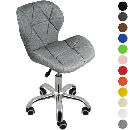 Cushioned Computer Desk Office Chair Chrome Legs Lift Swivel Small Adjustable