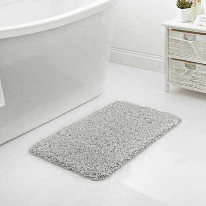 Shaggy Bath Mat Stain Resistant & Machine Washable Anti Slip Backing 50x80cm