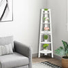 5-Tier Corner Shelf Stand Wood Display Storage Organiser Rack Home Furniture UK