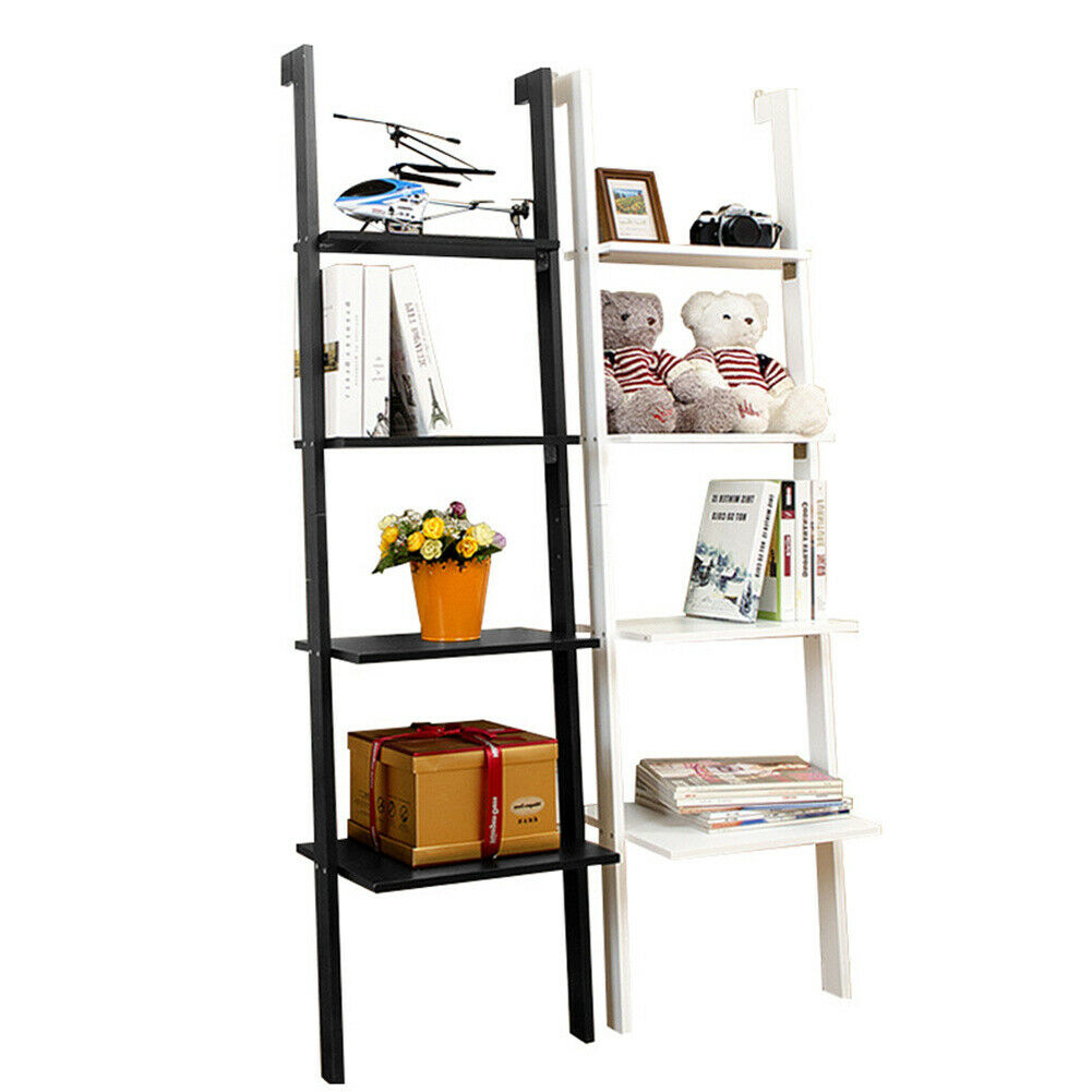 4 Tier Ladder Shelving Unit 5 Tier Display Bookshelf Bookcase Wall Shelf Storage