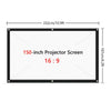 150" inch Portable Projector Screen Outdoor 4K 3D HD 16:9 Cinema Theater Screen