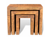Rustic Wooden Nest of Tables Set of 3 Antique Solid Wood Nesting Tables Vintage