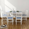 DINING TABLE AND 4 CHAIRS SET QUALITY SOLID WOODEN HOME GREY WHITE PINE COLOUR