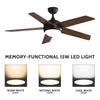 52inch Reversible Ceiling Fan With Light Remote Control 5 Blades 3 Speed Timer