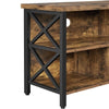TV Unit, TV Stand Cabinet, Retro TV Console Table with Open Storage Compartments