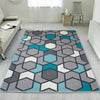 Modern Teal Rug | Cheap Rugs For Living Room | Soft Non Shedding Bedroom Carpet